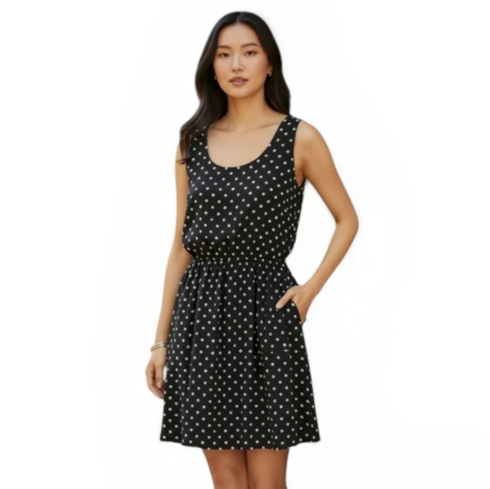 BAND OF GYPSIES BLACK & CREAM POLKA-DOT DRESS SZ.S EUC.